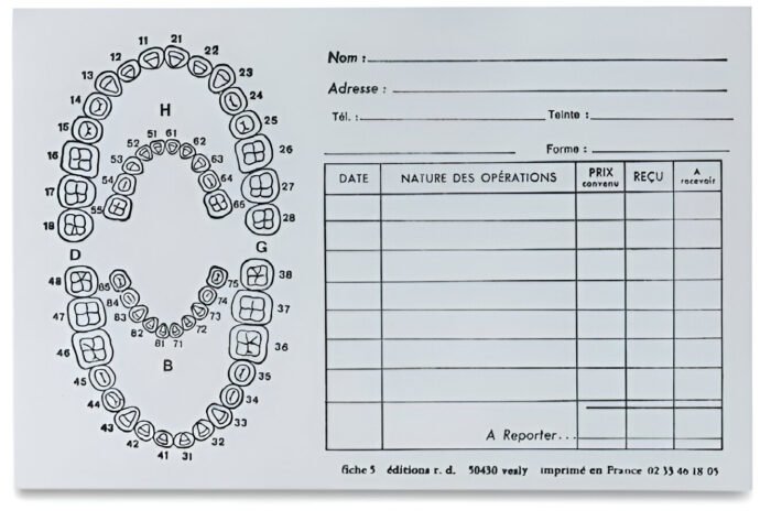 Pack de 500 fiches dentaires